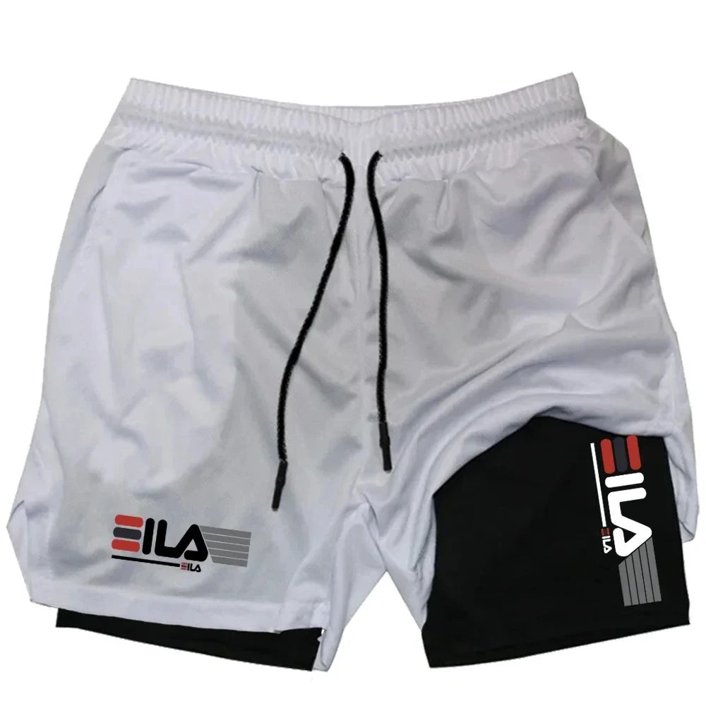 Men's Two-in-one Sports Shorts black L