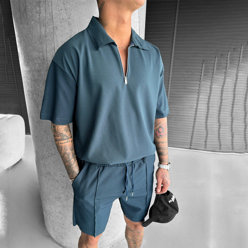 Summer Fashion Mens Clothing Sea Blue