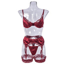 Lace Satin Bra Garter Match Sets