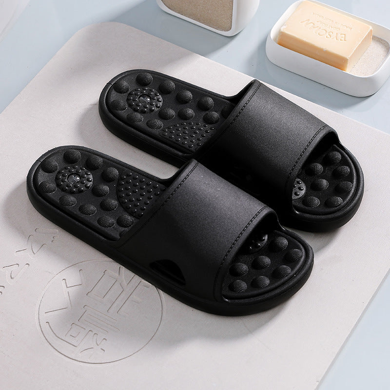 Non-slip Thick Bottom Hotel Club Bath Massage Slippers Black