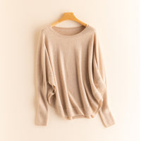 100% Cashmere Round Neck Shawl Bottoming Shirt Light Camel Free Size