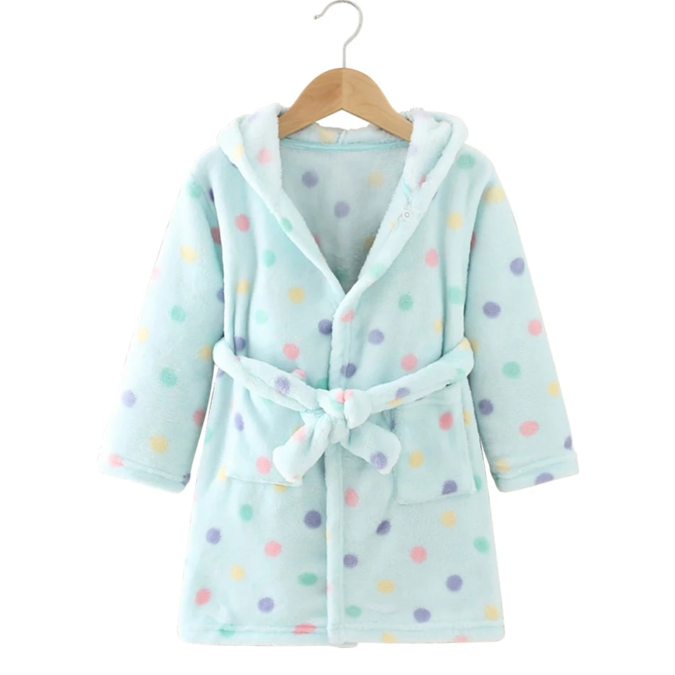 Children Hooded Flannel Bathrobe EF50H0 Size 130 (7-8 Years)