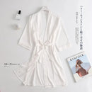 Women Wedding White Bride Robe White L