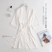 Women Wedding White Bride Robe White L