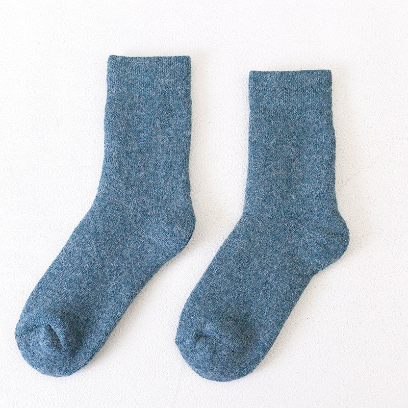 Men's Cashmere Thickened Cashmere Socks Womens blue One size