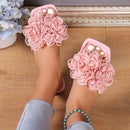 Fashion Flower Flat Slippers For Women