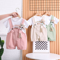 Children Cotton T-shirt Suspender Suit