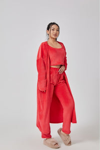 Cozy Pajama Set - 3 Piece Lounge Set Red