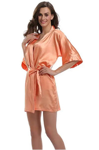 Plain Satin Robes orange M