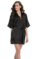 Plain Satin Robes black XXL