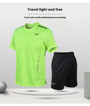 Sports Suit Loose Fitness Short Sleeve Men 1910 Fluorescent Green