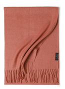 Pure Color Water Ripple Cashmere Warm Scarf Amber Red 180cm