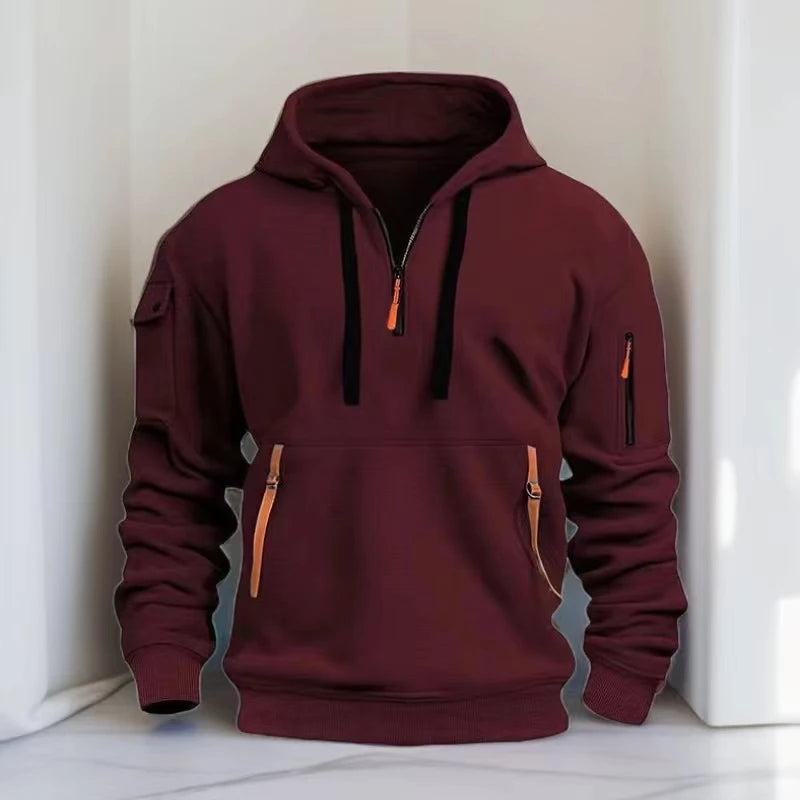 New Shoulder Drop Hoodie Burgundy XXXL