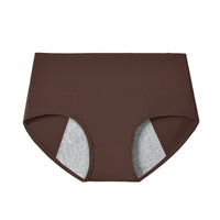 High Waist Cotton Women's Panties Leak Proof Brown 1pc XL (55-65kg)