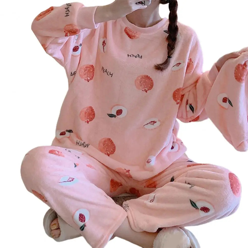 Stylish Women Sleepwear Set Hot Pink L