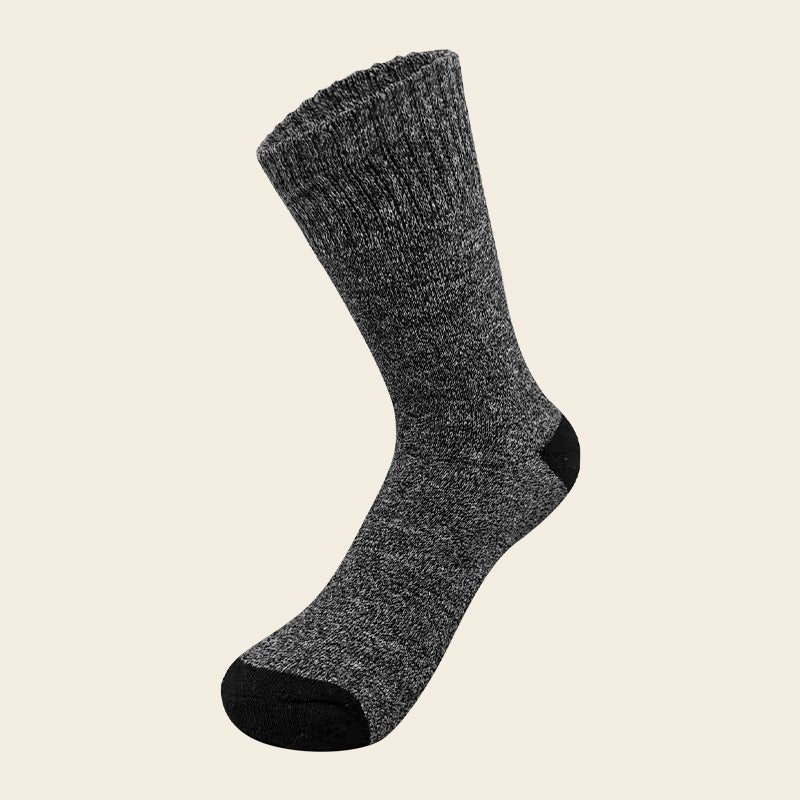 Warm Fleece-lined Thickened Wool Socks Black Free Size