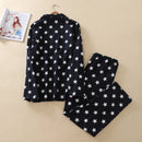 Cotton Pajama Set With Little Star Designs Navy