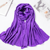 Monochrome matte satin headscarf Dark purple 180x70cm