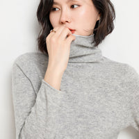 Turtleneck Cashmere Sweater Pure Cashmere Grey