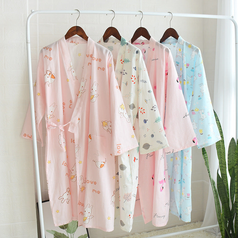 Women's Cotton Kimono Bathrobe