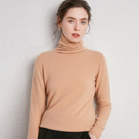 Pile up collared cashmere sweaters Yellow camel