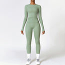 Tight-fitting Brushed Yoga Suit Green