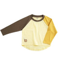 With Children In Color Raglan Long-Sleeved T-shirt With Yellow