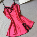 Silk Sling Lingerie Sleepwear Black red