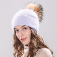 Angola Rabbit Fur Hat For Girls