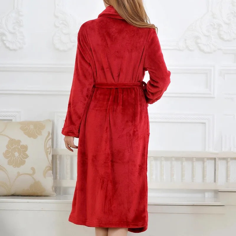 Coral Fleece Long Robe Kimono Gown