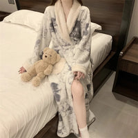 Women's Pajamas and Sleepwear Warm Robe Sets GRAY L(50-60kg)