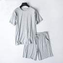 Modal Summer Pajamas Men's Thin Homewear Suit Gray