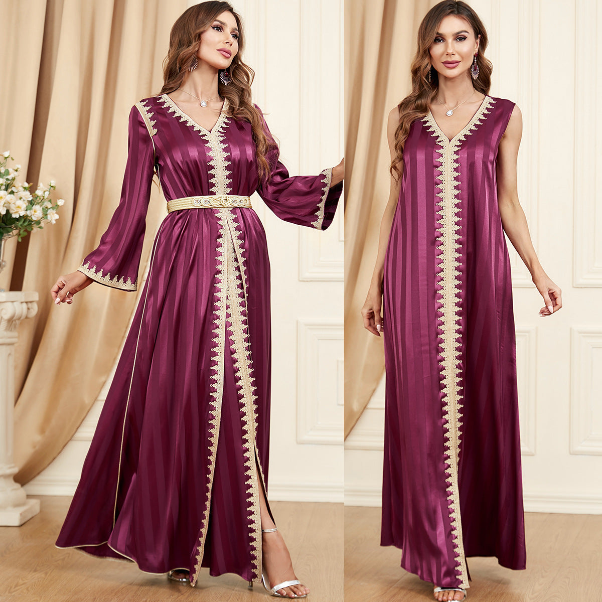 Satin Two Piece Evening Dress