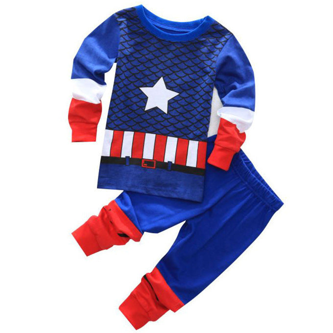 Children's Pajamas Boys' Cotton Long Sleeve Clothing Navy blue