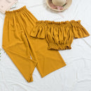 Two Piece Sets Clothes Turmeric One size