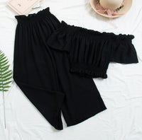 Two Piece Sets Clothes Black One size