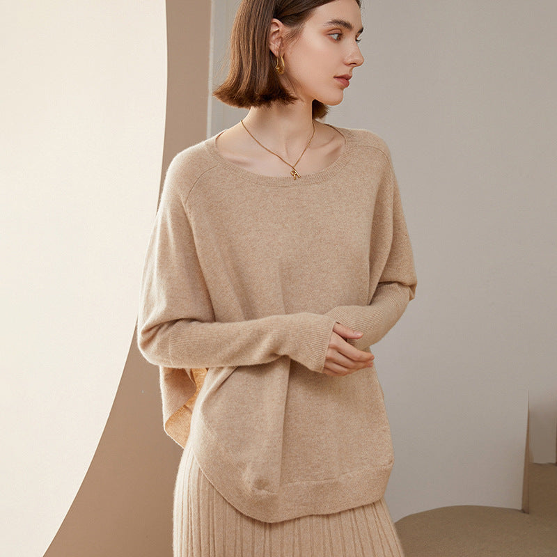 100% Cashmere Round Neck Shawl Bottoming Shirt