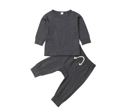 Cotton tracksuits set baby clothing Dark Grey