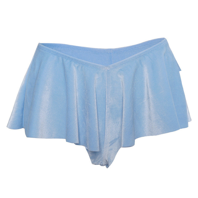 Womens Low Waist Loose Casual Skirt Shorts Blue