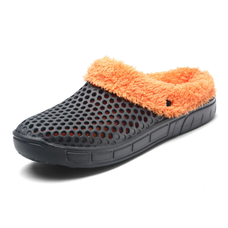 Fuzzy Plush Garden Clogs Orange