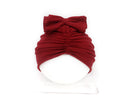 Cute and Soft Turban Headwrap For Little Girls 35 to 48 Wine Red