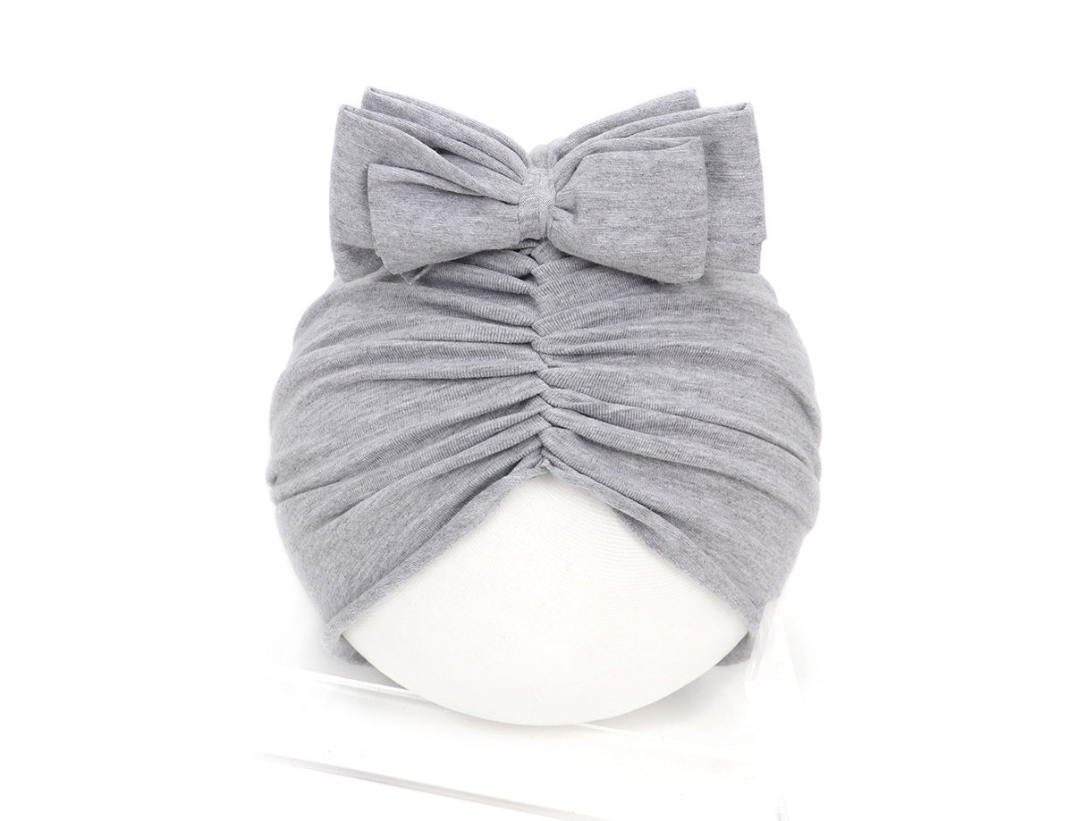 Cute and Soft Turban Headwrap For Little Girls 35 to 48 Grey