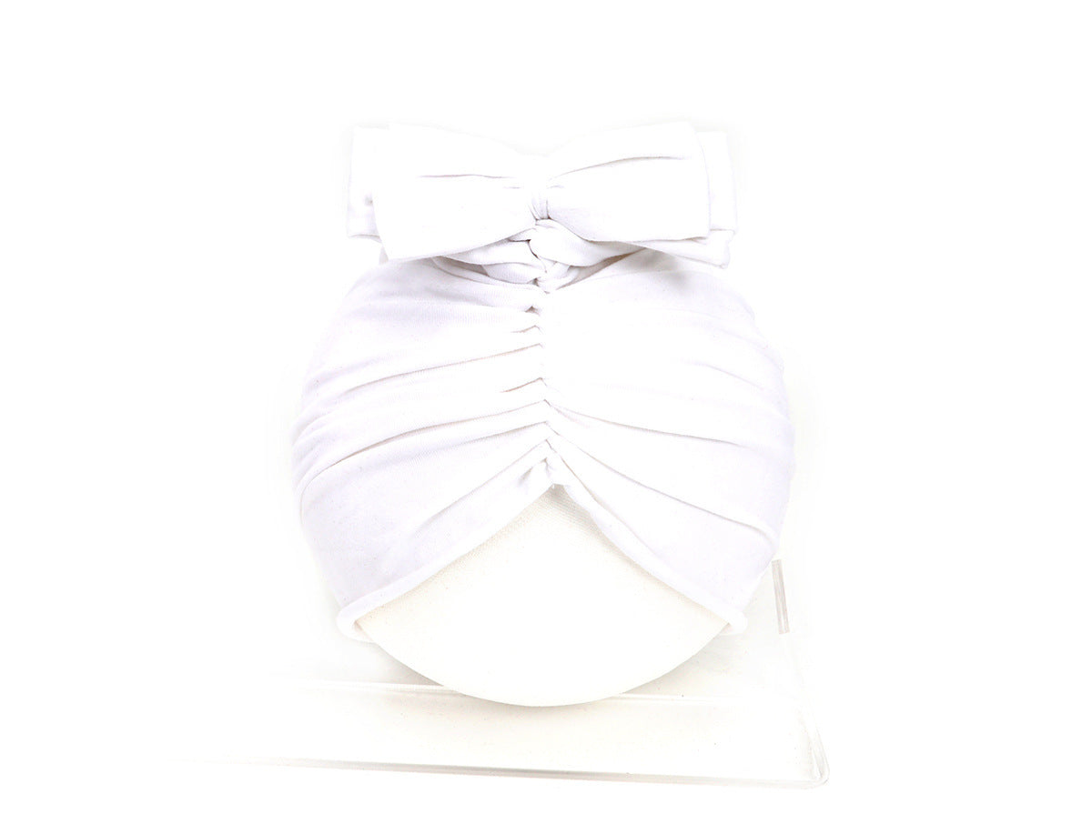 Cute and Soft Turban Headwrap For Little Girls 35 to 48 White