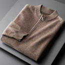 Men's Half High Zipper Cashmere Sweater Camel