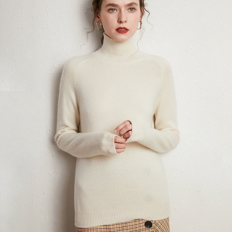 Merino Wool+Cashmere Sweater Milk white