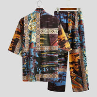 Patterned Cotton Pajamas Set For Men