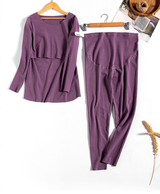 Nursing Pyjamas Set For Women Purple