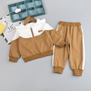 Autumn Children's Clothing New Children's Hooded Sports Suit Brown