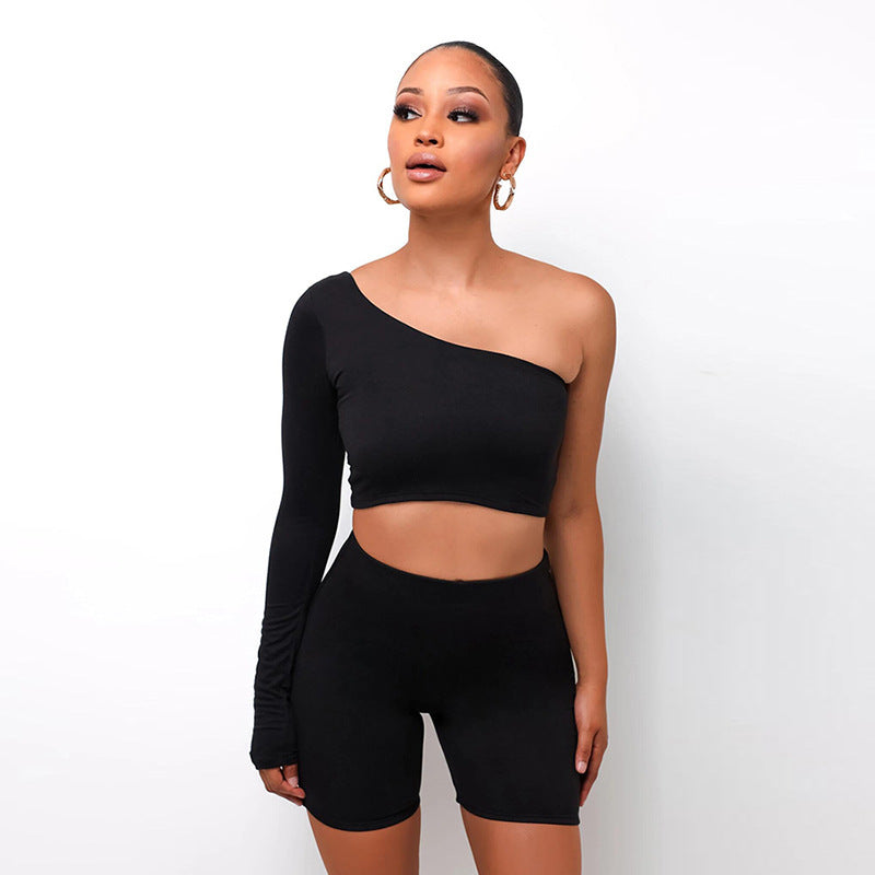 Asymmetrical Two Piece Sets Women Black