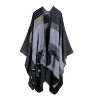 Elegant Large Plaid Cashmere Scarf 7